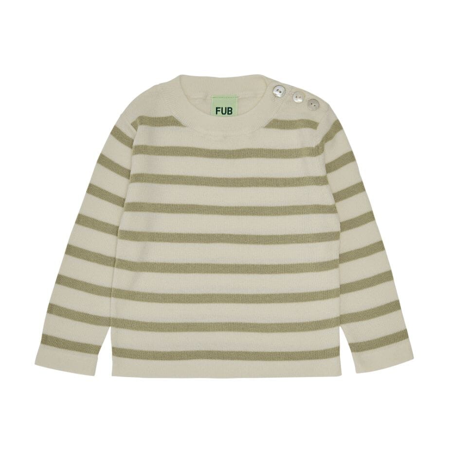 Baby T-shirt met lange mouwen - Ecru / Khaki - FUB