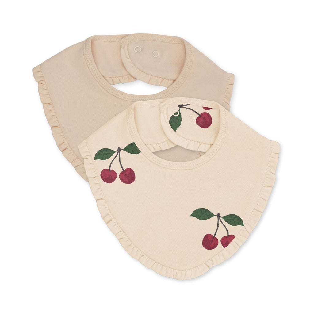 2-pack slabbetjes met fronsjes - Ma grande cerise