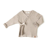 Nixnut - Rib wrap t-shirt lange mouwen - Biscuit stripe