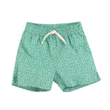 Zwemshort - blauwgroen met dierenprint